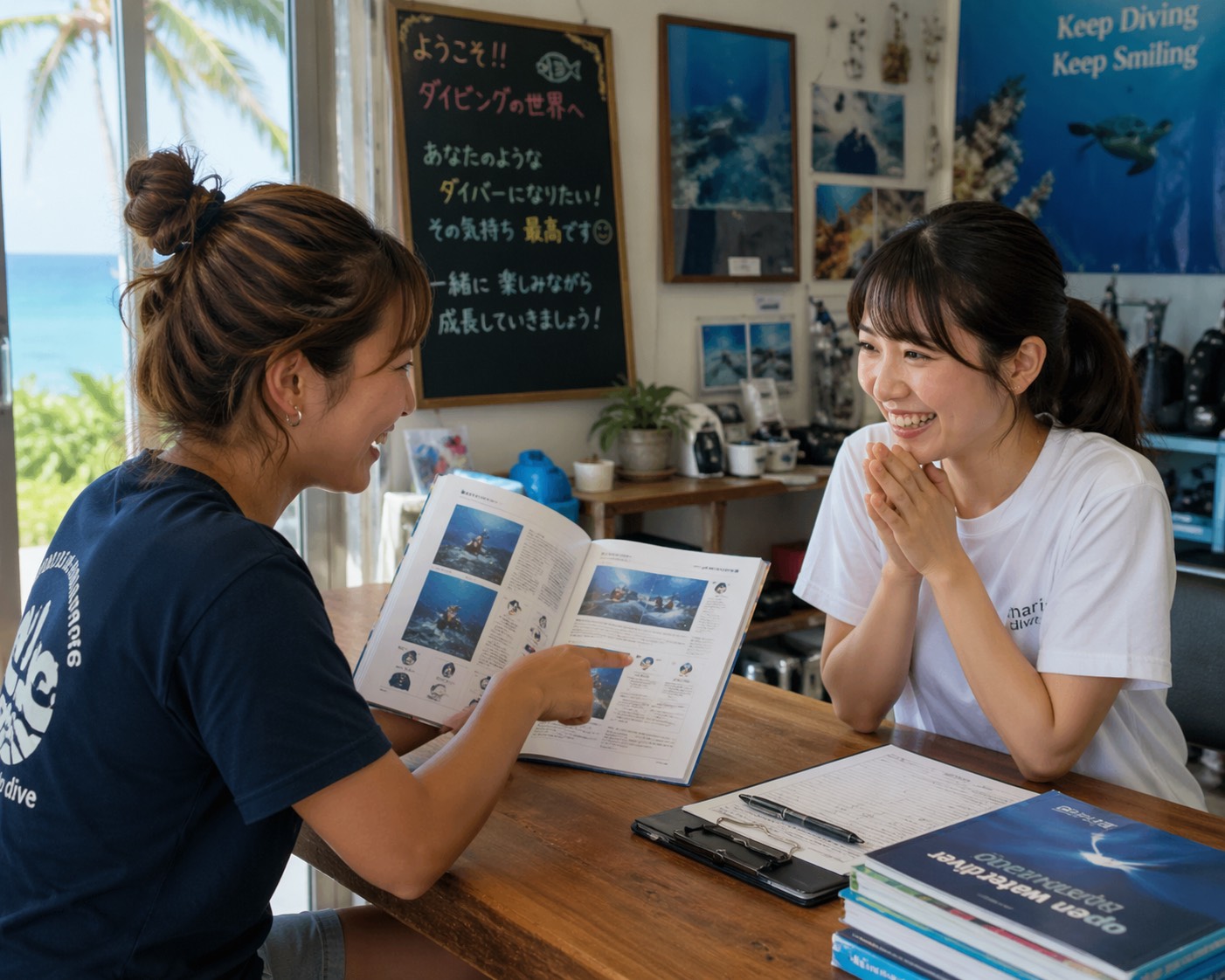 体験ダイビングのあとライセンスを目指して訪れるダイビングの様子